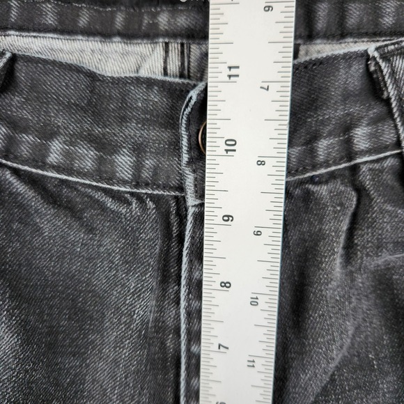 Rocawear Jeans Mens 37x32 Black Blue Two Tone Patched Denim Straight Fit Y2K VTG - Picture 10 of 14